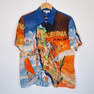 California Graphic Men's Shirt - Multicolor with Beading